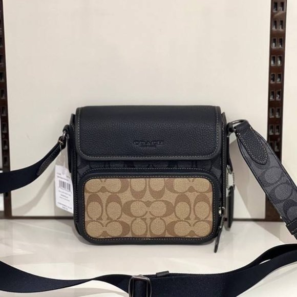 NWT Coach CC032 QBTUP Sullivan Flap Crossbody in Blocked Signature Canvas - Picture 4 of 15